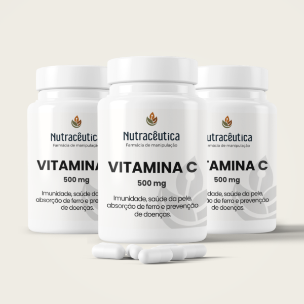 Kit 3 Vitamina C 500mg 60 cápsulas | Imunidade, Saúde da Pele e Prevenção de Doenças