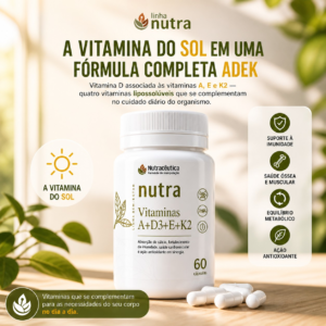 NUTRA VITAMINAS | Vitamina A, vitamina D, vitamina E e vitamina K com TCM em pó