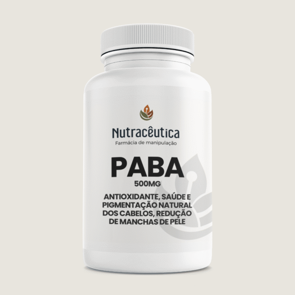 PABA 500mg (Ácido Paraminobenzoico) – Suporte antioxidante, saúde capilar e proteção celular