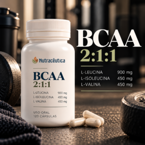 BCAA 2:1:1 – Leucina, Isoleucina e Valina | 120 Cápsulas