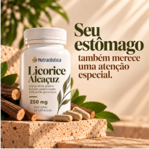 Licorice (Alcaçuz) 250 mg – Estômago, Mucosa Gástrica e Conforto Digestivo | 60 Cápsulas